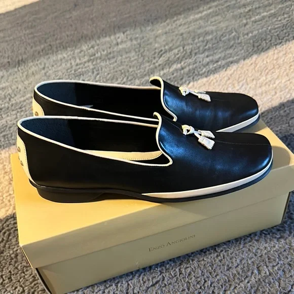 Enzo Angiolini Black and White Loafers - Picture 8 of 8